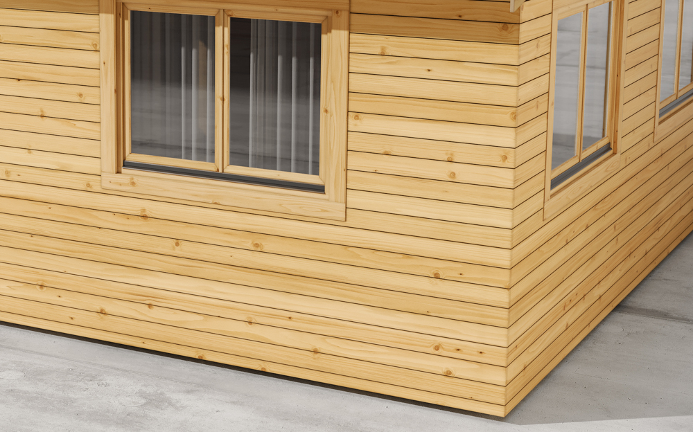 Horizontal cladding system for log cabin house