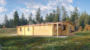 Meadow Whisper residential log home. NIDA LOG HOUSES