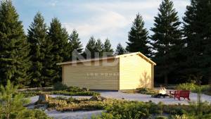 River Rock wooden garage. NIDA LOG HOUSES