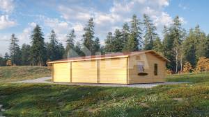 Violet Nook wooden garage. NIDA LOG HOUSES