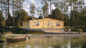 Rainfall Calmness residential log home. NIDA LOG HOUSES