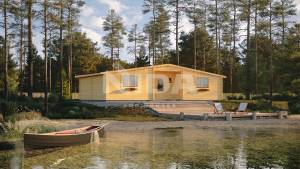 Rainfall Calmness residential log home. NIDA LOG HOUSES