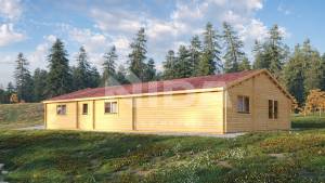 Lunar Lodge residential log home. NIDA LOG HOUSES