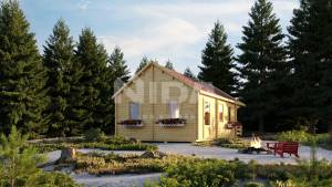 Lavender Loft log house. NIDA LOG HOUSES