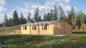 Poplar Hideaway residential log home. NIDA LOG HOUSES