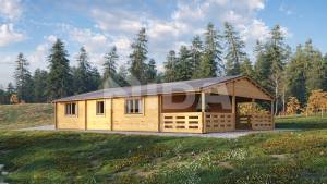 Poplar Hideaway residential log home. NIDA LOG HOUSES