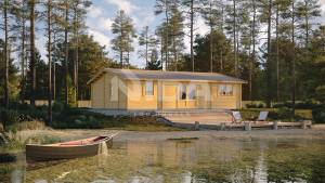 Jasmine Harmony residential log home. NIDA LOG HOUSES