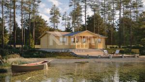 Jasmine Harmony residential log home. NIDA LOG HOUSES