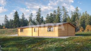 River Retreat residential log home. NIDA LOG HOUSES