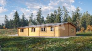 River Retreat residential log home. NIDA LOG HOUSES