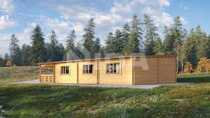 Lunar Cabin residential log home. NIDA LOG HOUSES