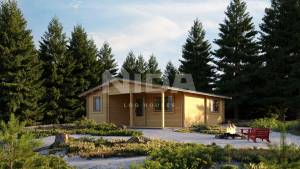 Creek Comfort residential log home. NIDA LOG HOUSES