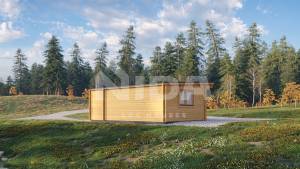 Breeze Dwelling log cabin. NIDA LOG HOUSES