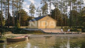 Flameflower Flat log house. NIDA LOG HOUSES