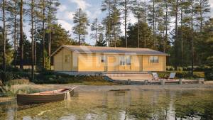 Forest Daybreak residential log home. NIDA LOG HOUSES