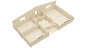 Rainfall Calmness residential log home. NIDA LOG HOUSES