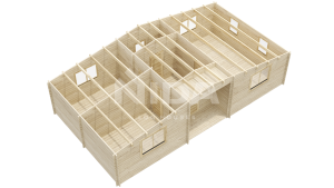 Rainfall Calmness residential log home. NIDA LOG HOUSES