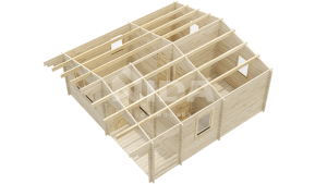 Wildflower Suite log house. NIDA LOG HOUSES