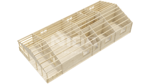 Bamboo bungalow residential log house. NIDA LOG HOUSES