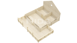 Foxglove Field log house. NIDA LOG HOUSES