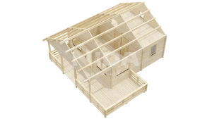 Foxglove Field log house. NIDA LOG HOUSES