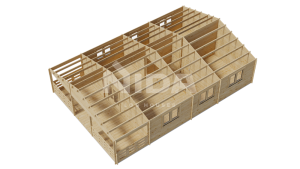 Poplar Hideaway residential log home. NIDA LOG HOUSES