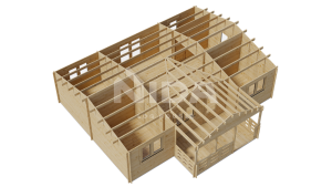 Jasmine Harmony residential log home. NIDA LOG HOUSES