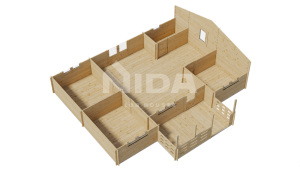 Jasmine Harmony residential log home. NIDA LOG HOUSES