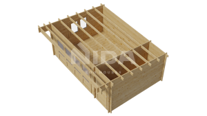 Breeze Dwelling log cabin. NIDA LOG HOUSES