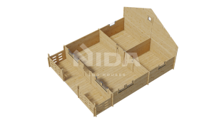 Flameflower Flat log house. NIDA LOG HOUSES