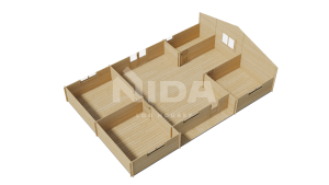 Forest Daybreak residential log home. NIDA LOG HOUSES