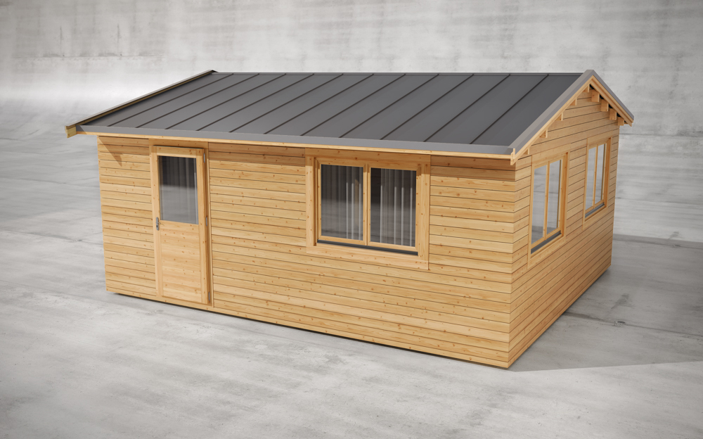 Horizontal cladding (wooden) for log cabin house