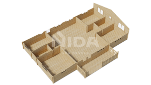 Grove Gateway residential log home. NIDA LOG HOUSES