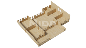 Huckleberry Point residential log home. NIDA LOG HOUSES