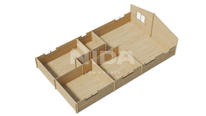 River Retreat residential log home. NIDA LOG HOUSES