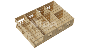 Lunar Cabin residential log home. NIDA LOG HOUSES