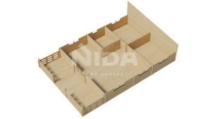 Lunar Cabin residential log home. NIDA LOG HOUSES