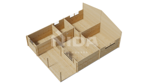 Creek Comfort residential log home. NIDA LOG HOUSES